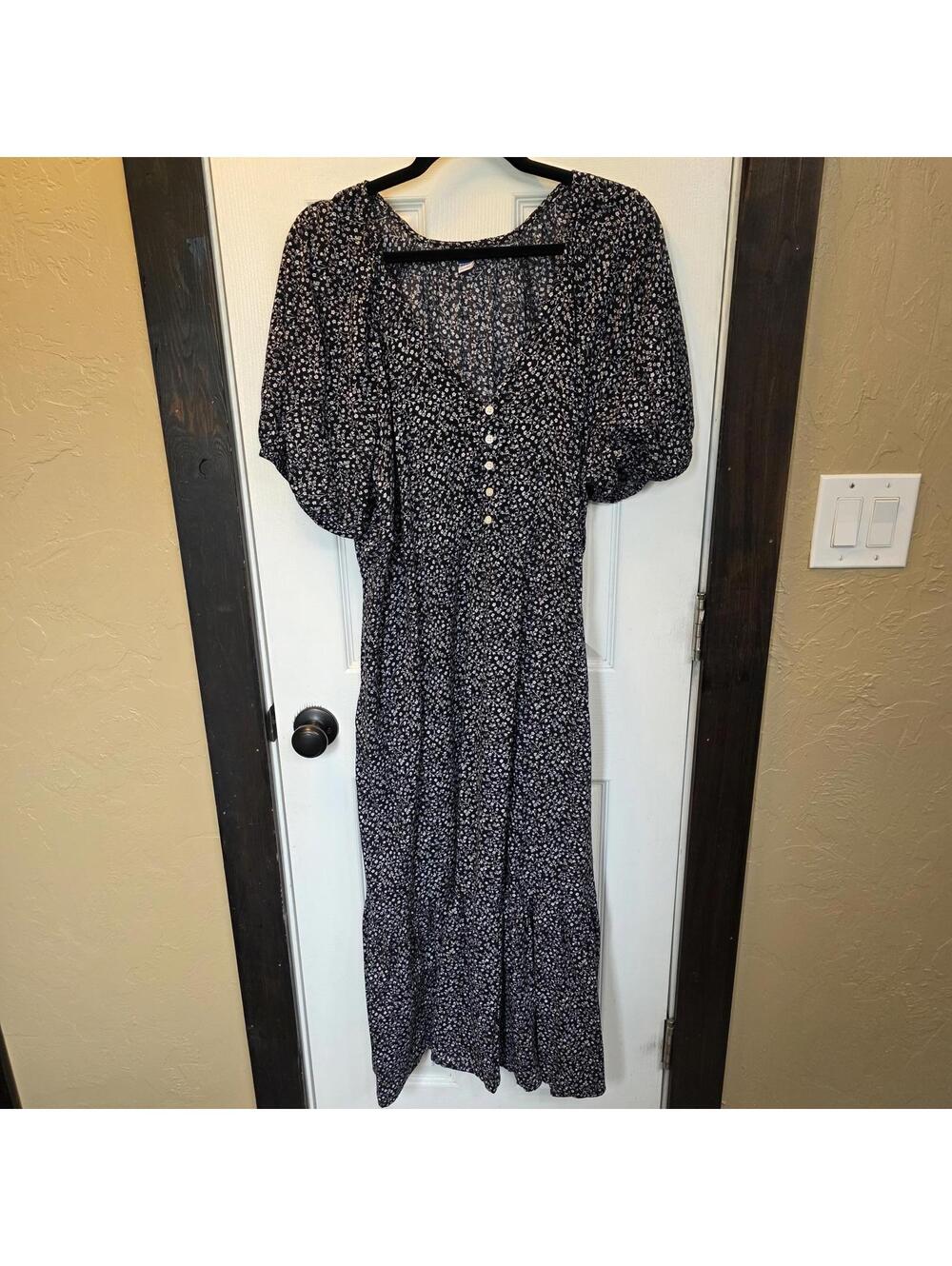 Old Navy Black Floral Maxi Dress